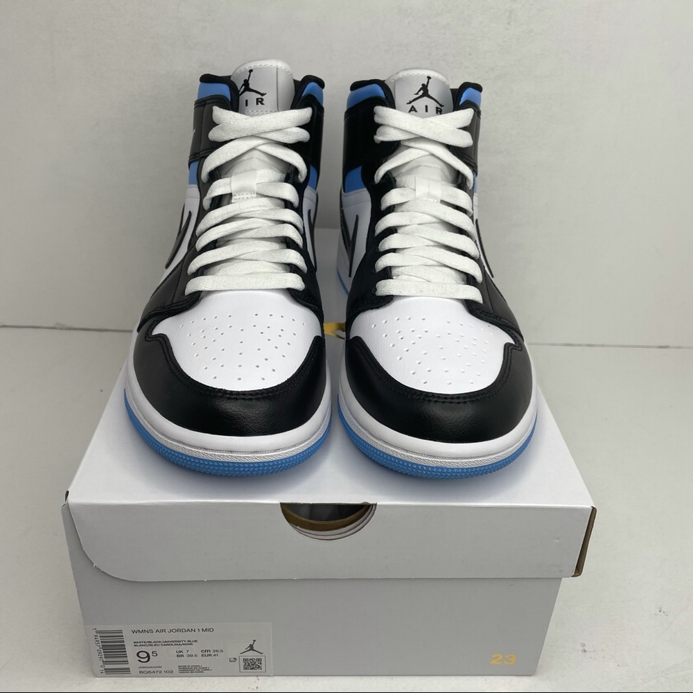 Nike Air Jordan 1 Retro Mid “University Blue/UNC” - Picture 2 of 7